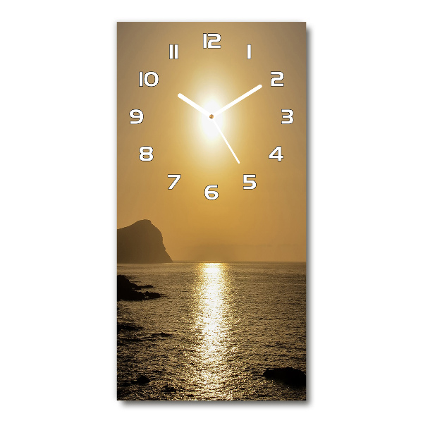 Vertical wall clock Sunset sea