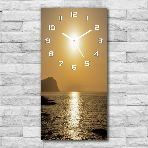 Vertical wall clock Sunset sea