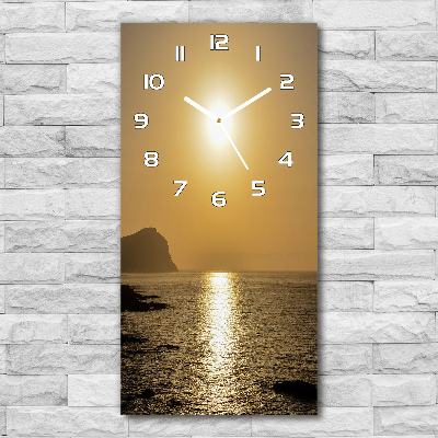 Vertical wall clock Sunset sea