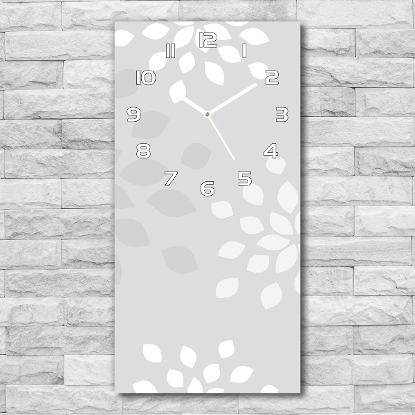 Vertical rectangular wall clock Floral pattern