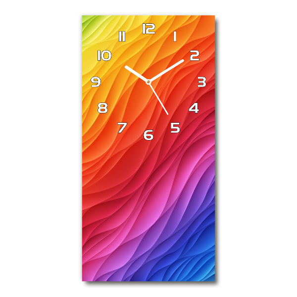 Modern vertical wall clock Colorful waves