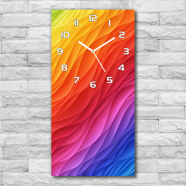 Modern vertical wall clock Colorful waves