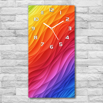 Modern vertical wall clock Colorful waves