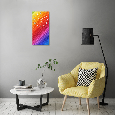 Modern vertical wall clock Colorful waves