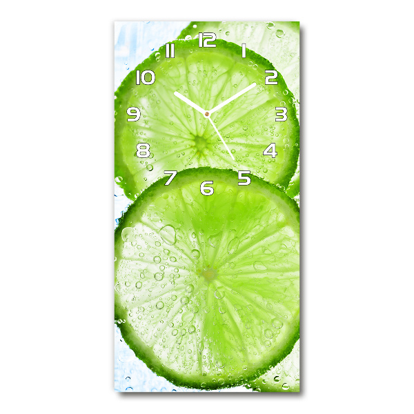 Vertical rectangular wall clock Lime underwater