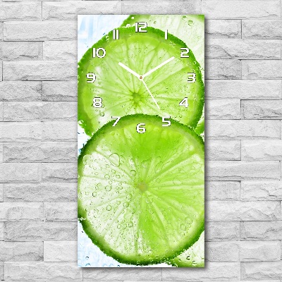 Vertical rectangular wall clock Lime underwater