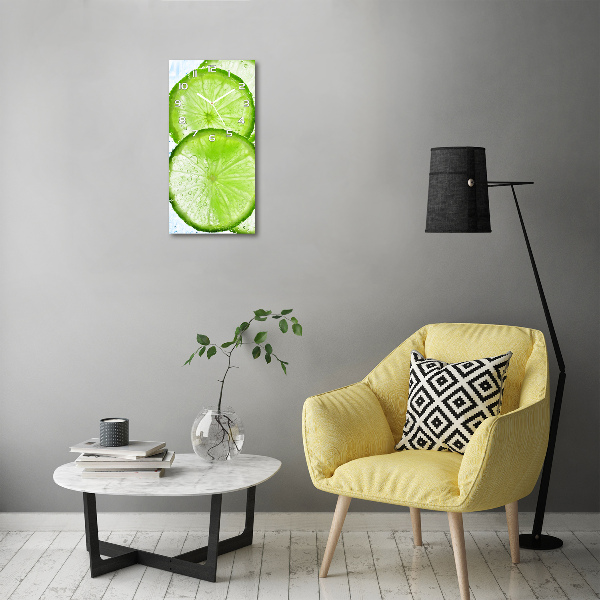 Vertical rectangular wall clock Lime underwater