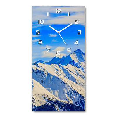 Vertical wall clock Mountains in winter