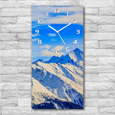 Vertical wall clock Mountains in winter