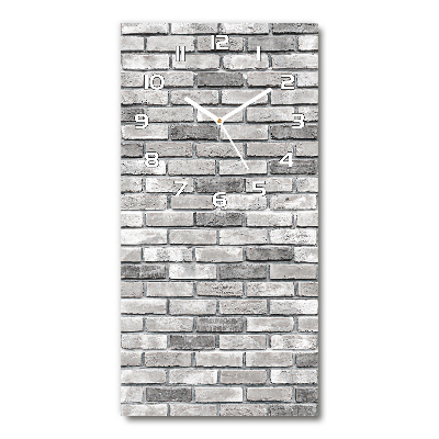 Vertical rectangular wall clock Brick wall