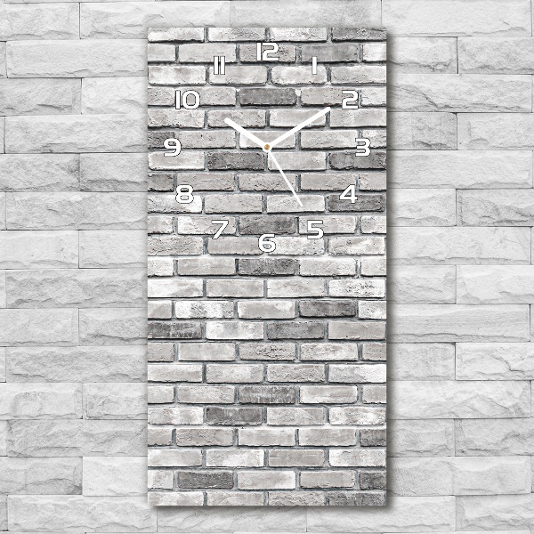 Vertical rectangular wall clock Brick wall