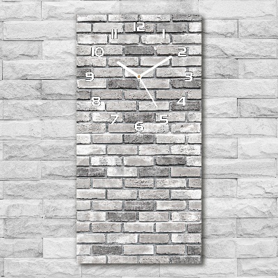 Vertical rectangular wall clock Brick wall