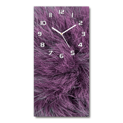 Vertical wall clock Pink fur