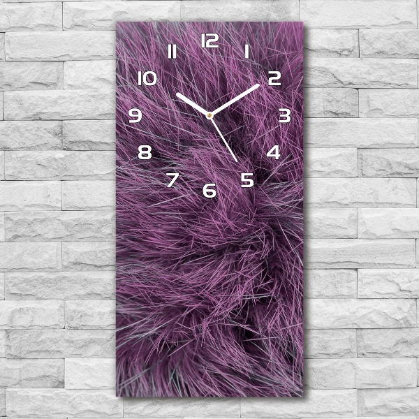 Vertical wall clock Pink fur