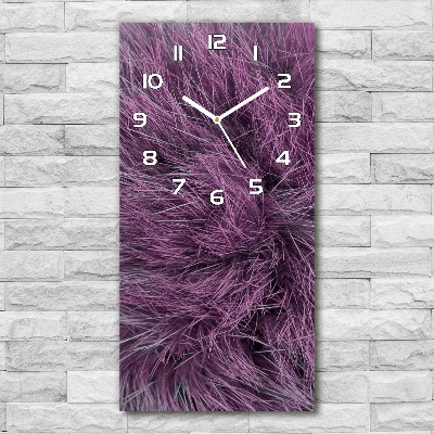 Vertical wall clock Pink fur