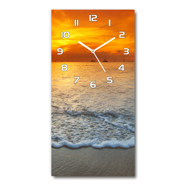 Vertical rectangular wall clock Sunset