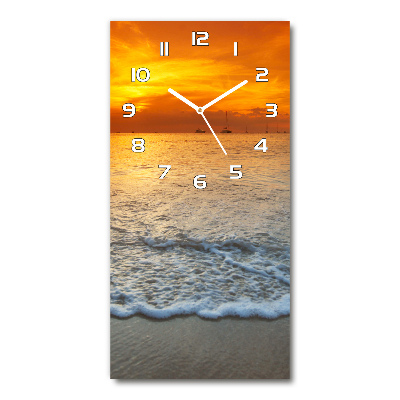 Vertical rectangular wall clock Sunset