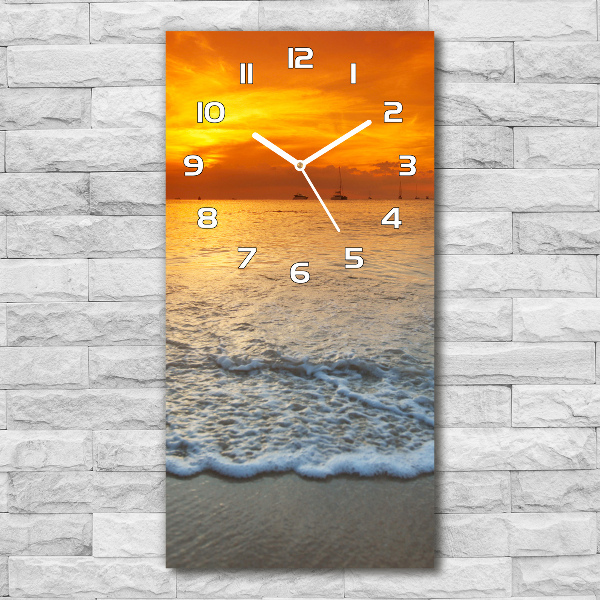 Vertical rectangular wall clock Sunset