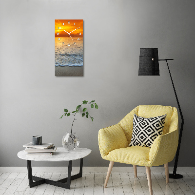 Vertical rectangular wall clock Sunset