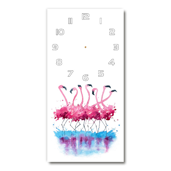 Vertical wall clock Flamingos