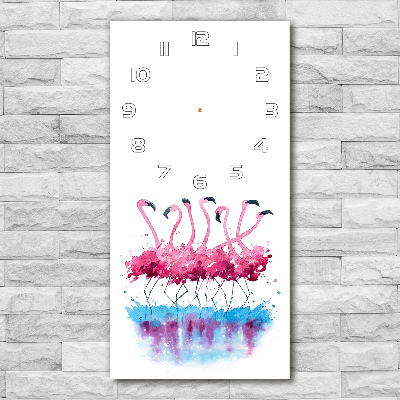 Vertical wall clock Flamingos