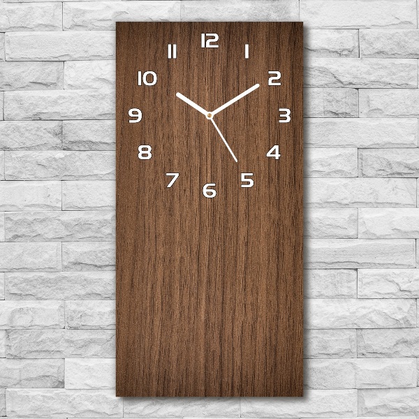 Vertical wall clock Wooden background