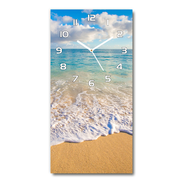 Vertical rectangular wall clock Tropical beach