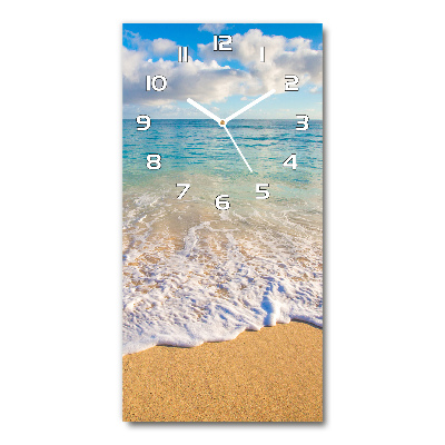 Vertical rectangular wall clock Tropical beach