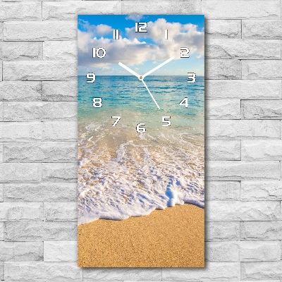 Vertical rectangular wall clock Tropical beach