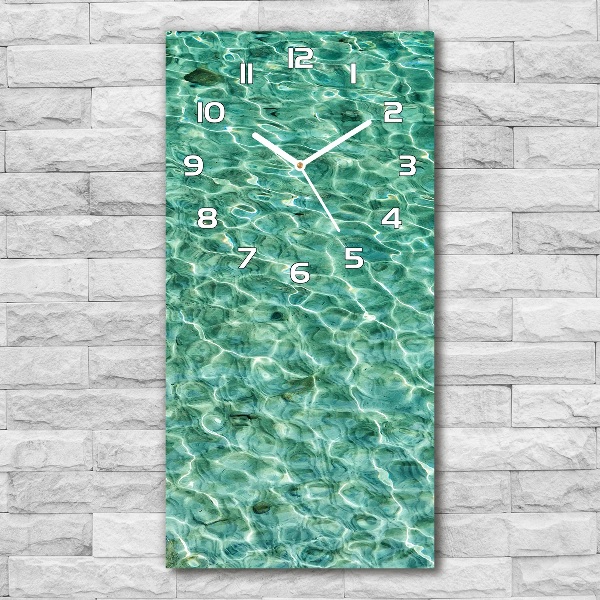 Modern vertical wall clock Transparent water