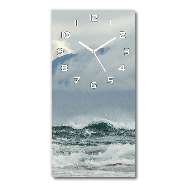 Vertical rectangular wall clock Rough sea