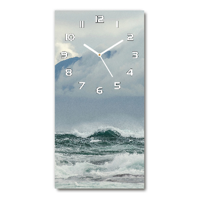 Vertical rectangular wall clock Rough sea