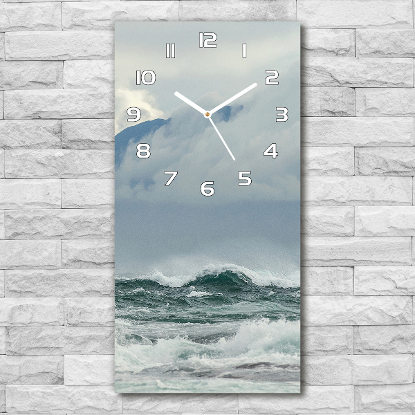 Vertical rectangular wall clock Rough sea