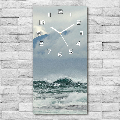 Vertical rectangular wall clock Rough sea