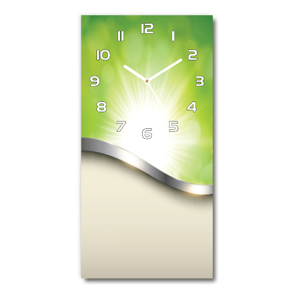 Vertical wall clock Green abstraction