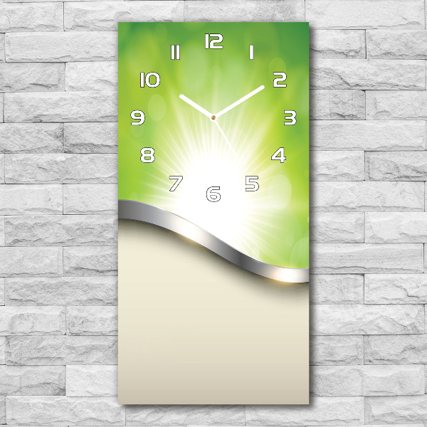 Vertical wall clock Green abstraction