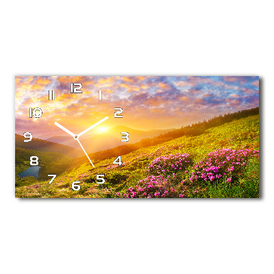 Horizontal wall clock Sunset of the mountain