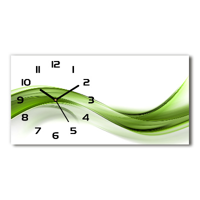 Horizontal wall clock Green wave