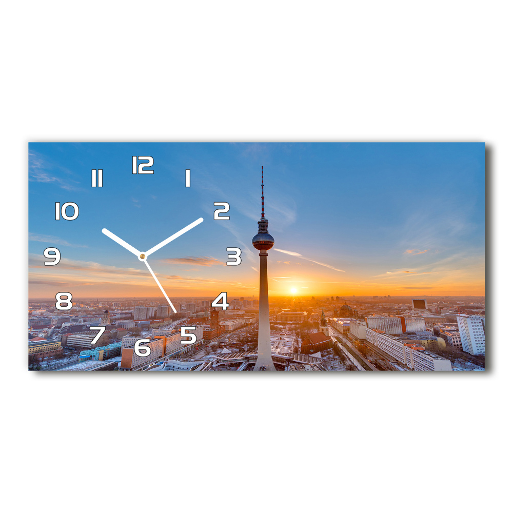 Horizontal rectangular wall clock Television tower