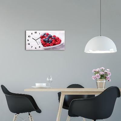 Horizontal wall clock Raspberries and berries