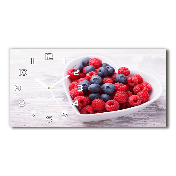 Horizontal wall clock Raspberries and berries