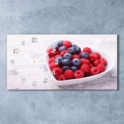 Horizontal wall clock Raspberries and berries