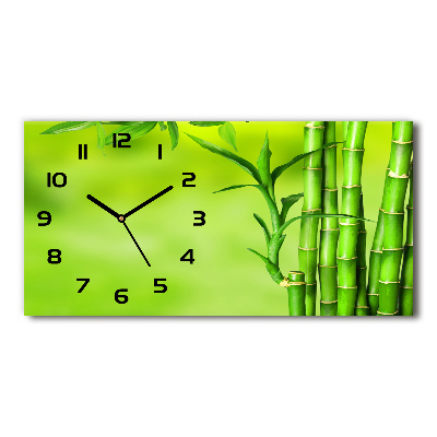 Horizontal rectangular wall clock Bamboo