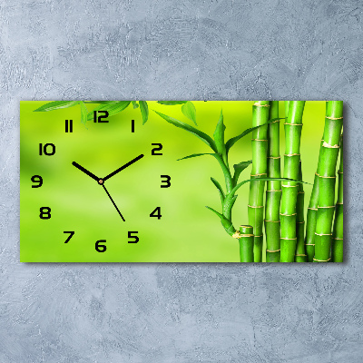 Horizontal rectangular wall clock Bamboo