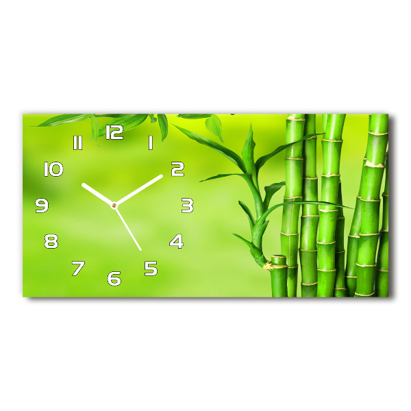 Horizontal rectangular wall clock Bamboo