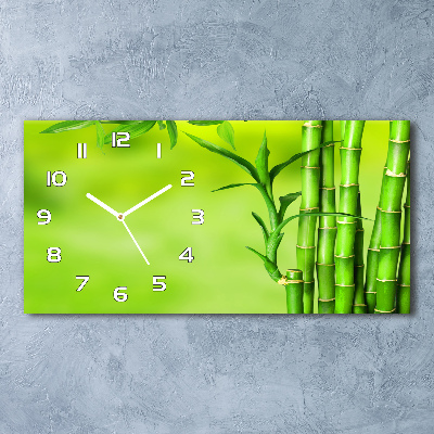 Horizontal rectangular wall clock Bamboo