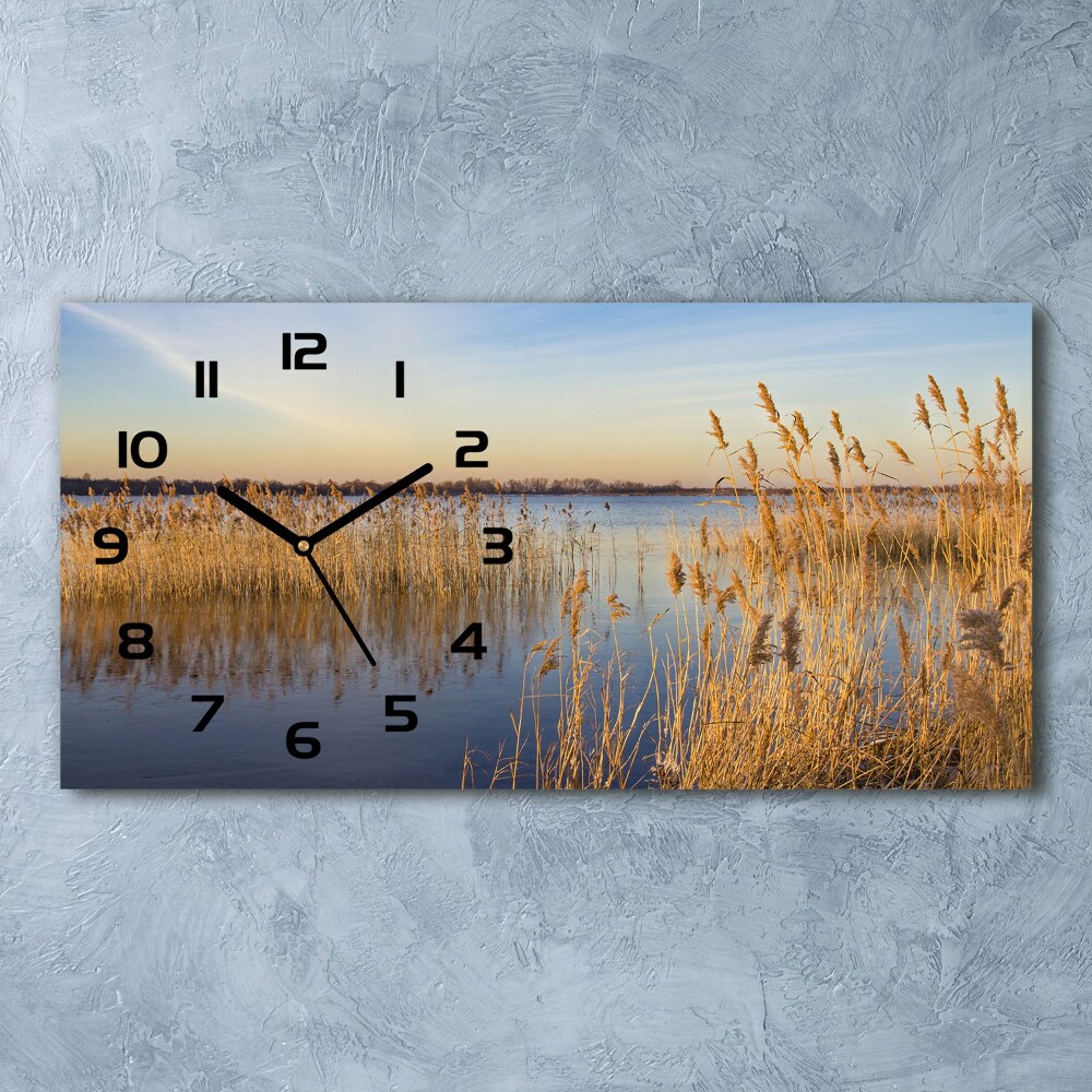 Horizontal rectangular wall clock Water cane