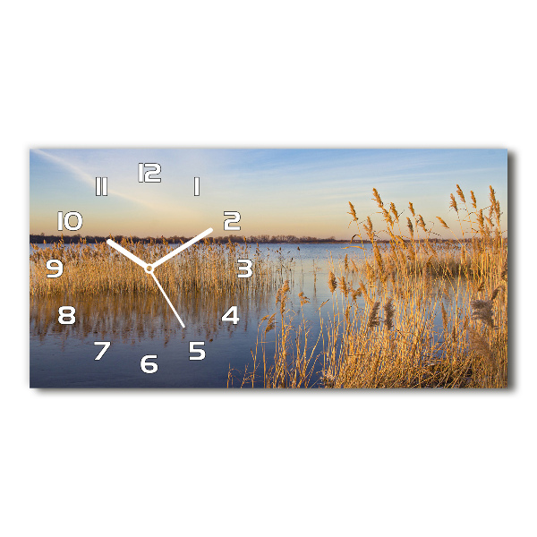 Horizontal rectangular wall clock Water cane