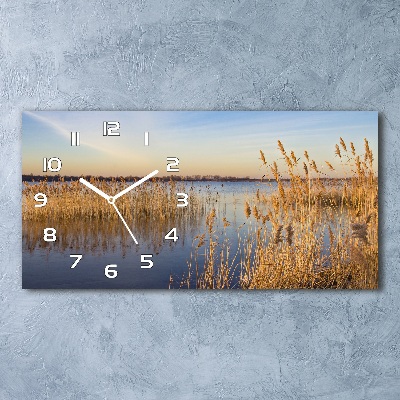 Horizontal rectangular wall clock Water cane