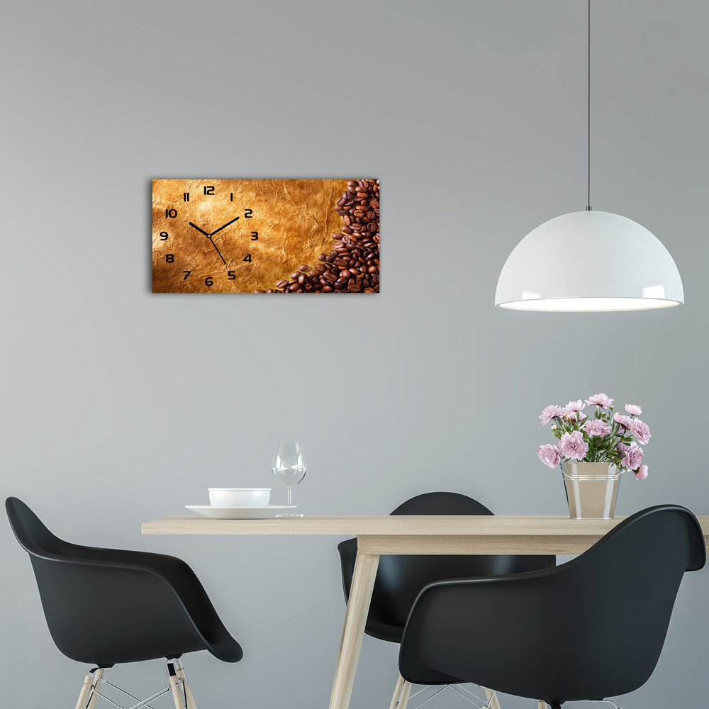 Horizontal wall clock Coffee beans